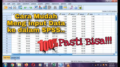 TUTORIAL SPSS CARA INPUT DATA KE SPSS CARA MEMASUKAN DATA KE SPSS