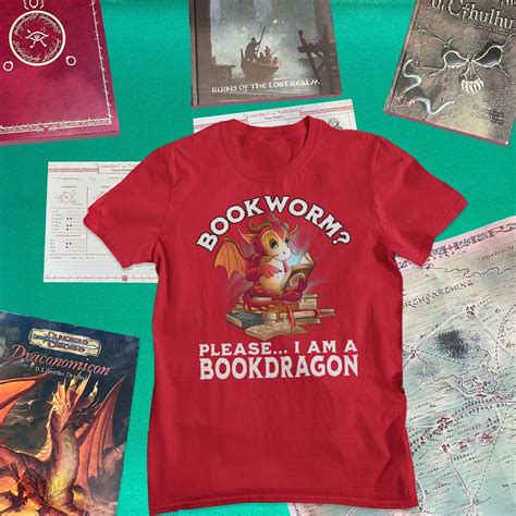 Bookworm Please I Am A Bookdragon Book Lover Gift Dungeons Dragons