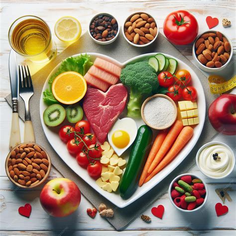 Premium Photo | Heart health foods on a heart shaped plate