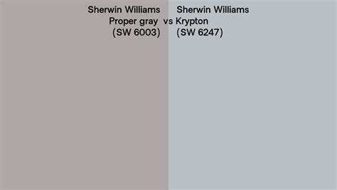 Sherwin Williams Proper Gray Vs Krypton Side By Side Comparison