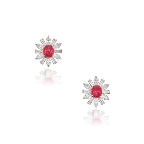 Pair Of Ruby And Diamond Earclips Fine Jewels Sotheby S