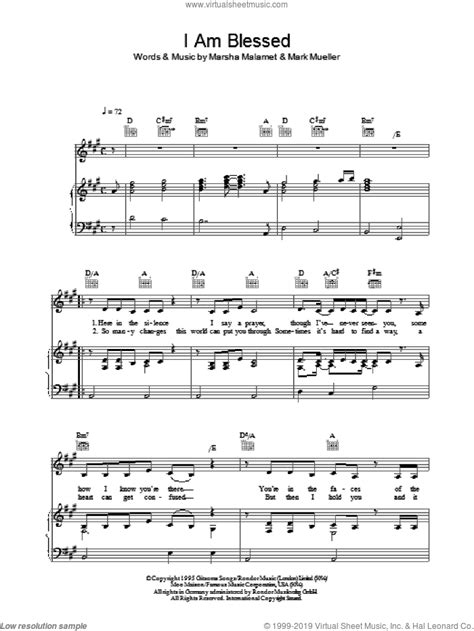 I Am Blessed Sheet Music For Voice Piano Or Guitar Pdf