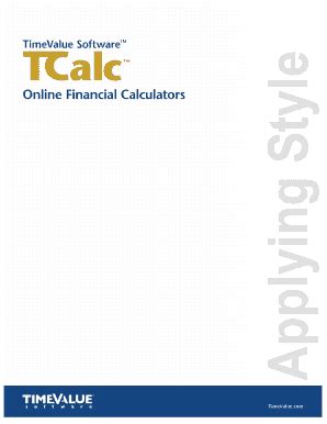 Fillable Online Applying Style To Your Tcalc Online Financial