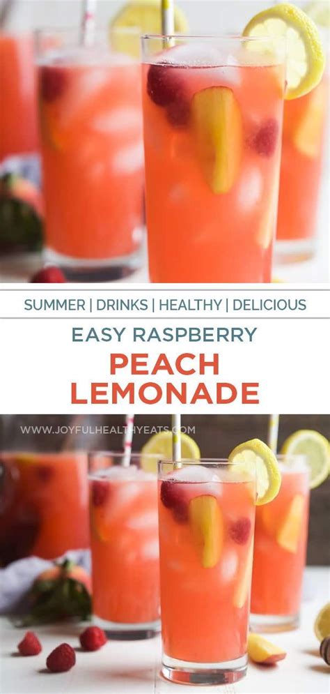 Homemade Raspberry Peach Lemonade The Best Pink Lemonade Recipe