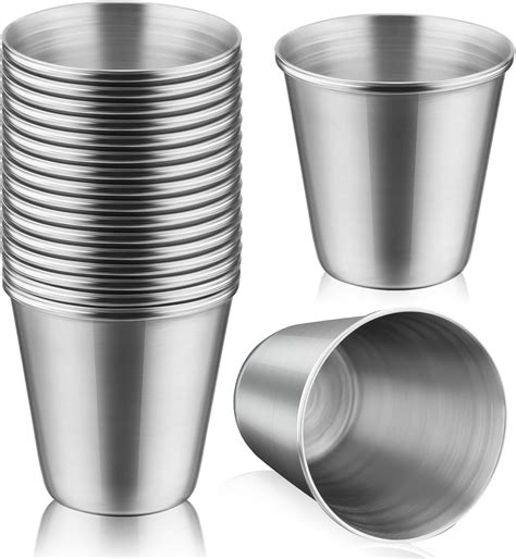 Mimorou 50 Pcs Stainless Steel Shot Glasses 1 Ounce Small Shot Cups Metal Shot