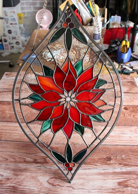 Patterns Poinsettia Flower Stained Glass Patterns Digital Download Hobby License Etsy