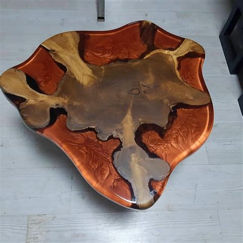 Coffee Table With Epoxy Resin River Live Edge Slab Round Etsy Live Edge Slab Coffee Table