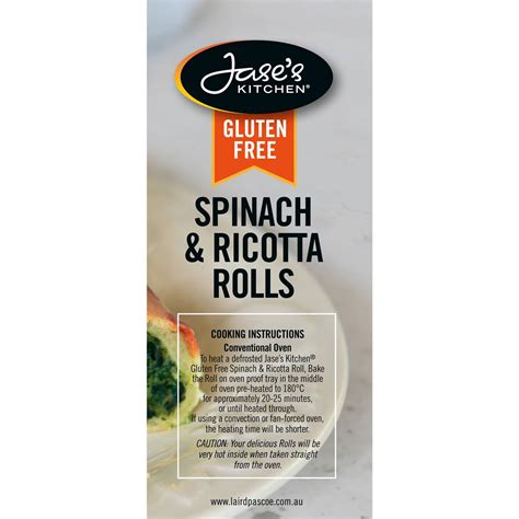 Jase S Kitchen Gluten Free Spinach Ricotta Rolls Pack Woolworths