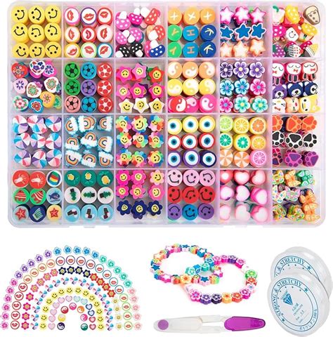 Perles D argile Polymère pour Bracelet Fleur Smiley Heishi Beads