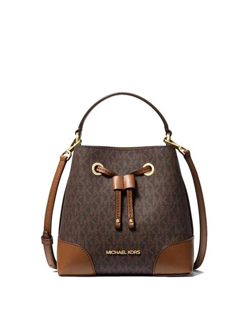 Michael Kors Mercer Small Bucket Signature Brown Averand