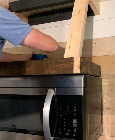 Diy Faux Vent Hood With Microwave Mounted Microwave Microwave In