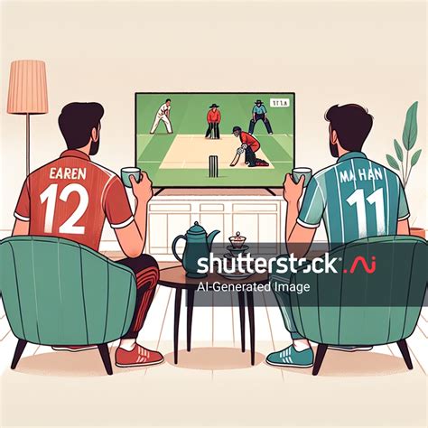 Show Tow Friends Watching Cricket On AI-generated image 2443197035 | Shutterstock