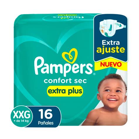 Pañales Pampers Confort Sec Extra Plus Xxg X 16 Unidades Súper El Cóndor