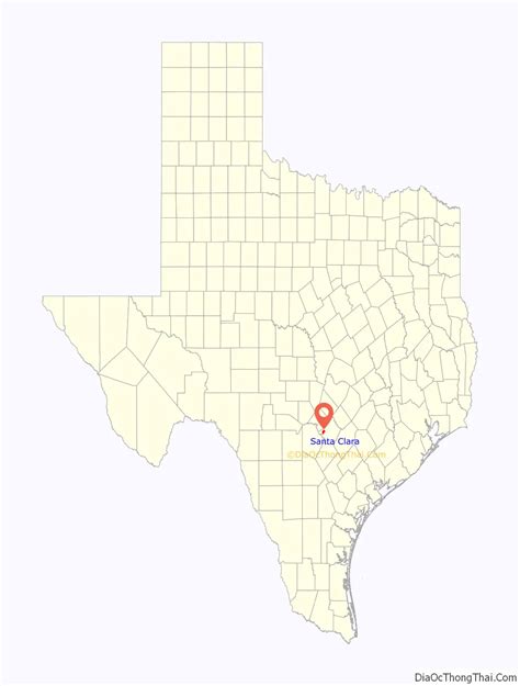 Map of Santa Clara city, Texas