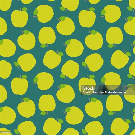 Apple Seamless Pattern Hand Drawn Fresh Fruit Vector Sketch Background