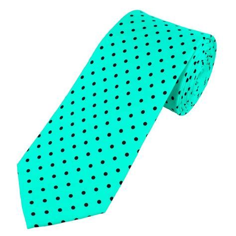 Mint Green Black Polka Dot Men S Silk Tie From Ties Planet Uk