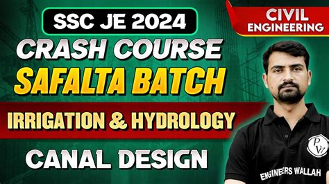 SSC JE 2024 Irrigation Hydrology Canal Design Civil Engineering