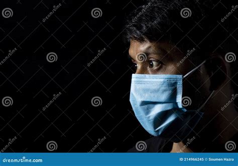 Wear Nose Mask Stock Image Image Of Common Male Obscured 214966245