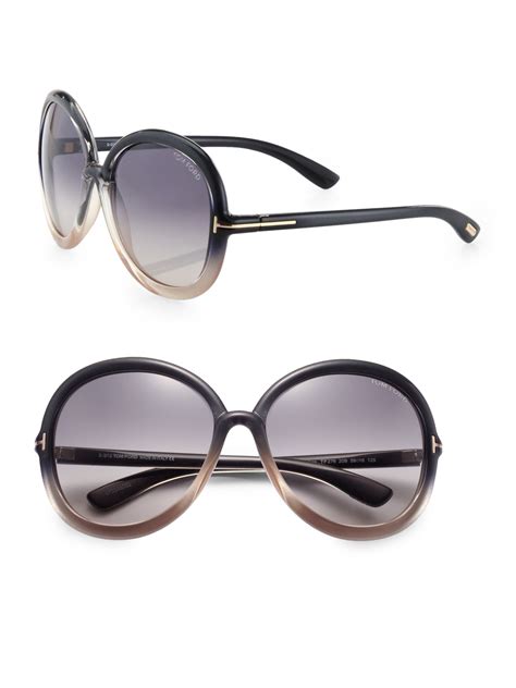 Lyst Tom Ford Candice Round Acetate Sunglasses In Brown