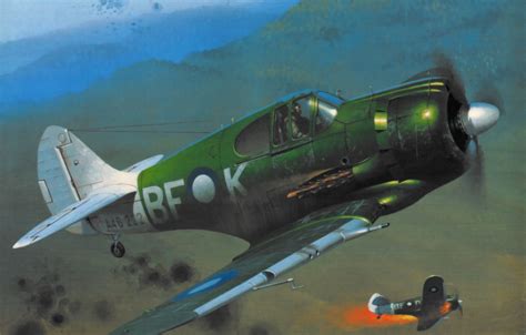 Wallpaper War Art Airplane Painting Aviation Ww2 Cac Boomerang For Mobile And Desktop