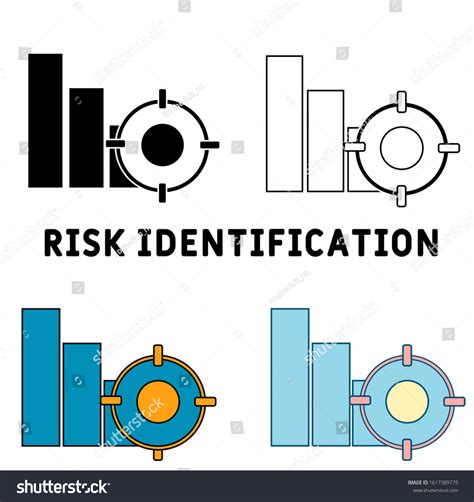 Risk Identification Icon Set Four Elements Stock Vector Royalty Free