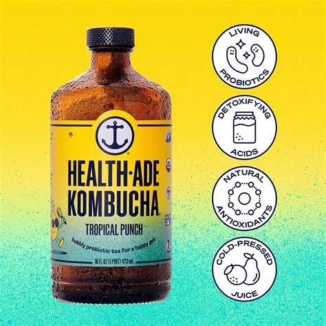 Health Ade Kombucha Tropical Punch 12 Pack 16 Fl Oz