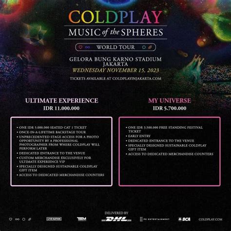 Ini Daftar Harga Tiket Konser Coldplay Di Jakarta Rp Ribu Hingga