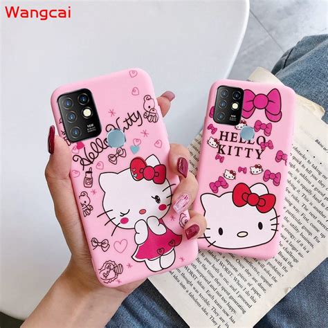 For Infinix Hot 10 Lite 9 Play 10T 10s Note 10 Pro 8 Smart HD 2021 5 4 Phone Case Pink Hello