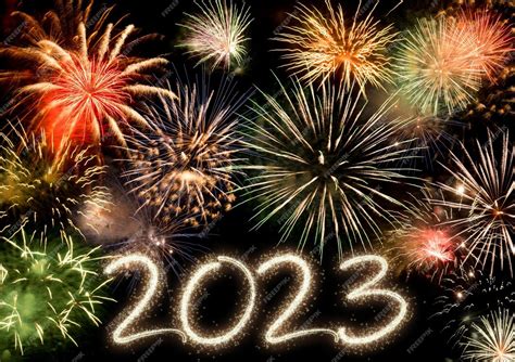 Premium Photo | 2023 new year fireworks background