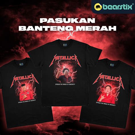 Jual Bearstix Kaos Pasukan Banteng Merah Tshirt Metallica Baju