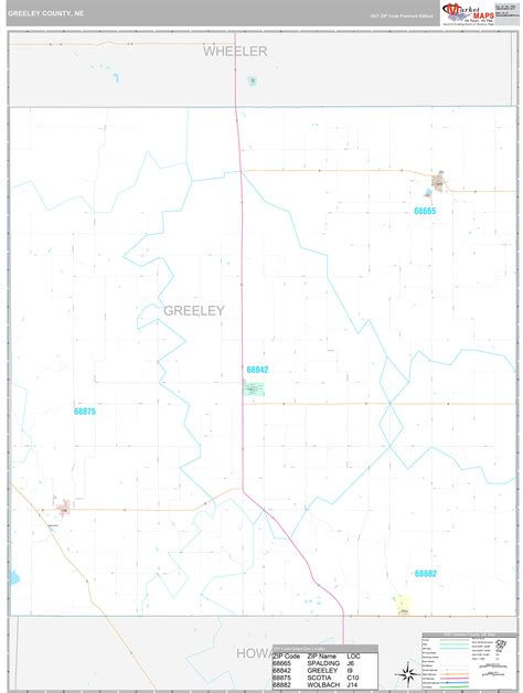 Greeley County Ne Wall Map Premium Style By Marketmaps Mapsales