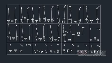 Showerheads And Shower Faucets Cad Blocks – CADSample.Com Free DWG CAD File