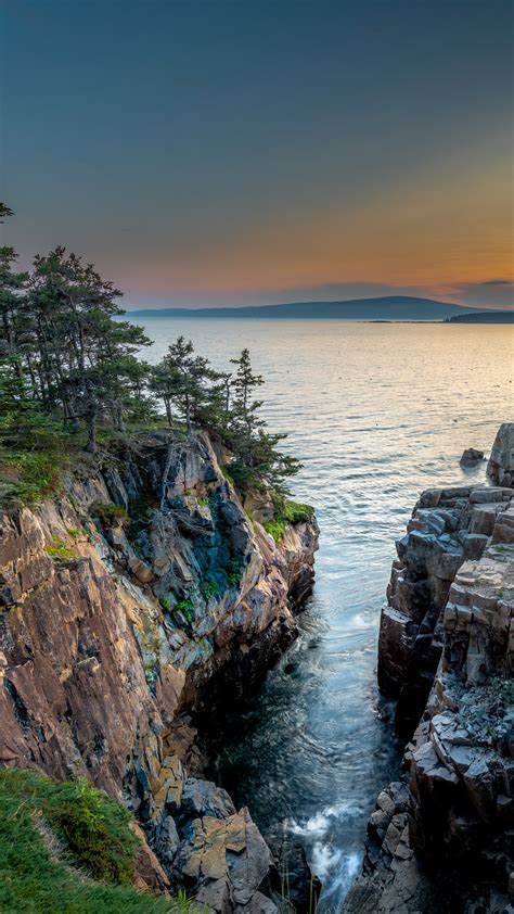 Sunset At Ravens Nest Looking Towards Acadia National Park And Cadillac