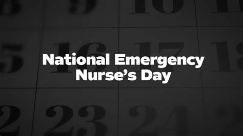 National Emergency Nurses Day List Of National Days