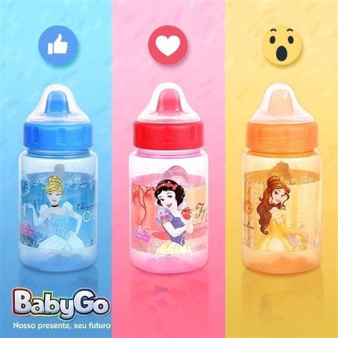 Kit 3 Copos Infantis De Transição princesas Da Disney 340ml