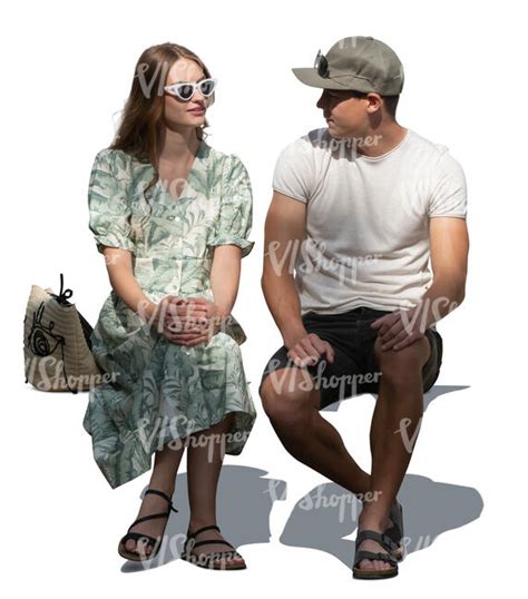 Cut Out Man And Woman Sitting In A Patial Shade Vishopper