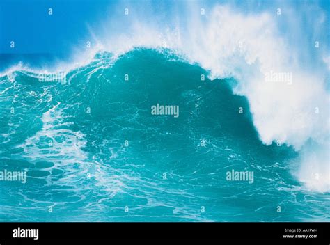 Waves North Shore Oahu Hawaii Usa Stock Photo Alamy