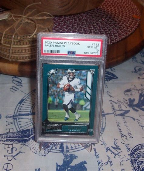 Jalen Hurts Eagles Panini Playbook Rookie Card Psa Gem