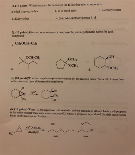 Solved 1 15 Points Write Structural Formulas For The