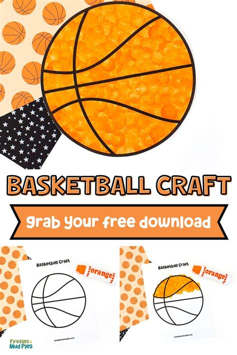 Easy Dot Art Basketball Craft for Kids to Make | Basketball crafts ...