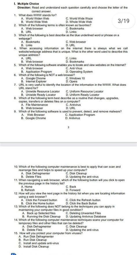 Plssss Help Me Thank Youuuu Tle Yan Subject Brainly Ph