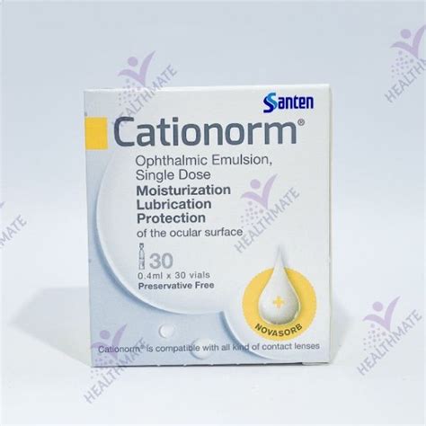 Cationorm Ophthalmic Emulsion 04 Ml X 30 Vials Shopee Malaysia