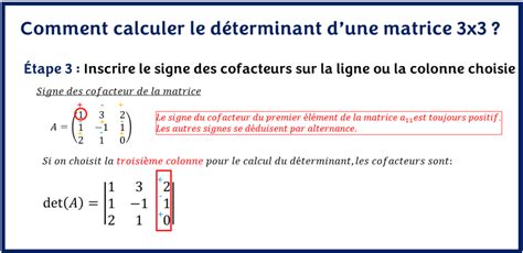 COMMENT CALCULER LE DÉTERMINANT D UNE MATRICE 3x3