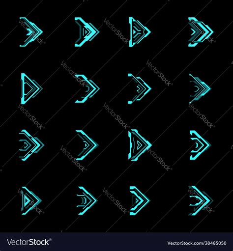 Hud Futuristic Arrows And Navigation Pointers Vector Image