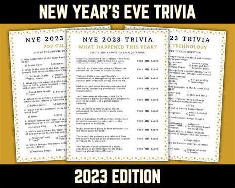 Printable New Year S Eve Trivia Mom Wife Busy Life