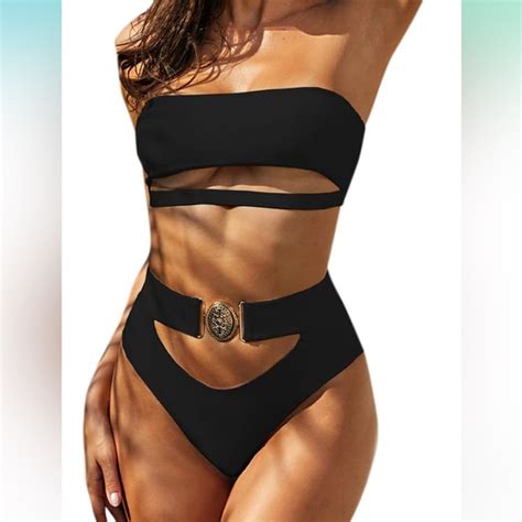 Zgmyc Swim Zgmyc Womens Piece Sexy Underboob Cut Out Bikini