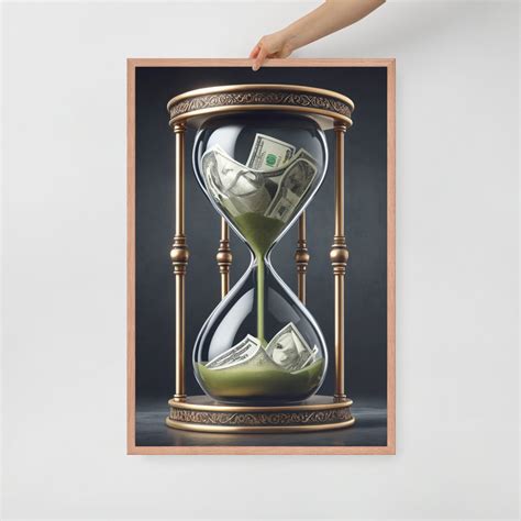 Timeless Wealth Hourglass Wall Art Inspirational Money Motivational Decor Etsy