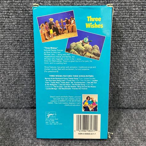 Barney And Backyard Gang Three Wishes Vhs 1989 Sandy Duncan Sing