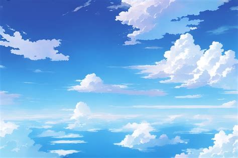 Premium Photo | Illustration of a Cloudy Sky in Anime style Anime sky ...