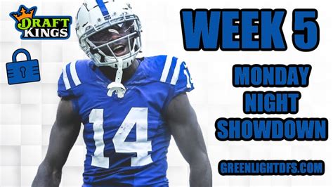 Week Nfl Draftkings Picks Monday Night Showdown Ind Bal Youtube